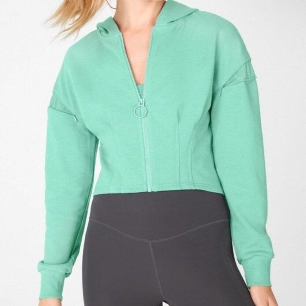 Fabletics Womens Jacket Size XS Dakota Zipped Up Hoodie In Blue Activewear GYM